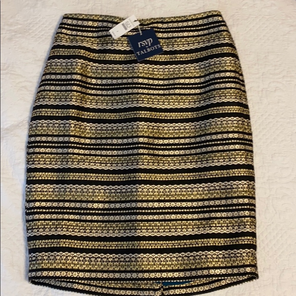 NWT black and gold pencil skirt